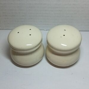 Vintage Plain Cream Color Salt & Pepper Shakers